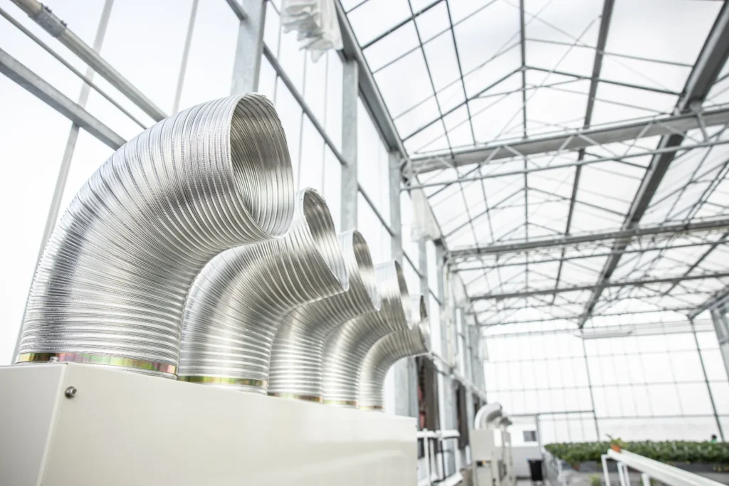 Greenhouse heating and ventilation ducts